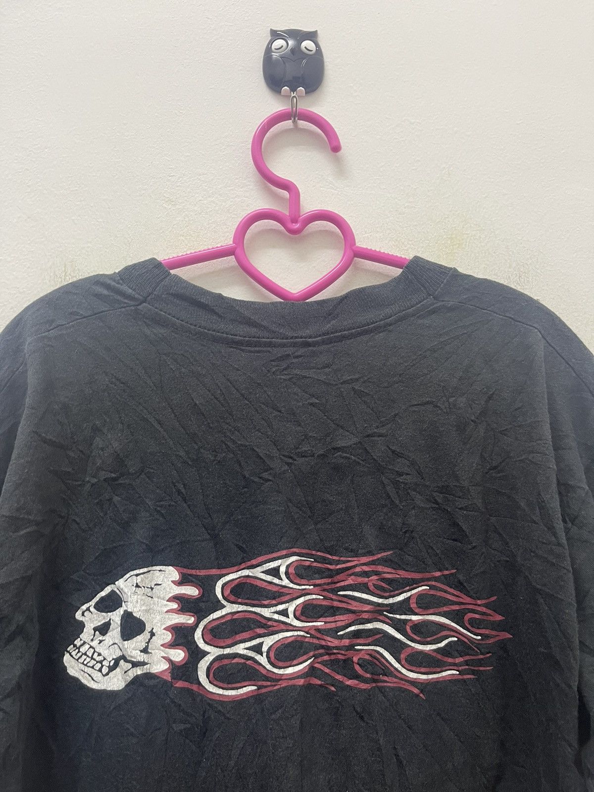 Vintage Rare Vintage THE DEVIL Does She Sell Soul Skull Flame Tee Size US M / EU 48-50 / 2 - 2 Thumbnail