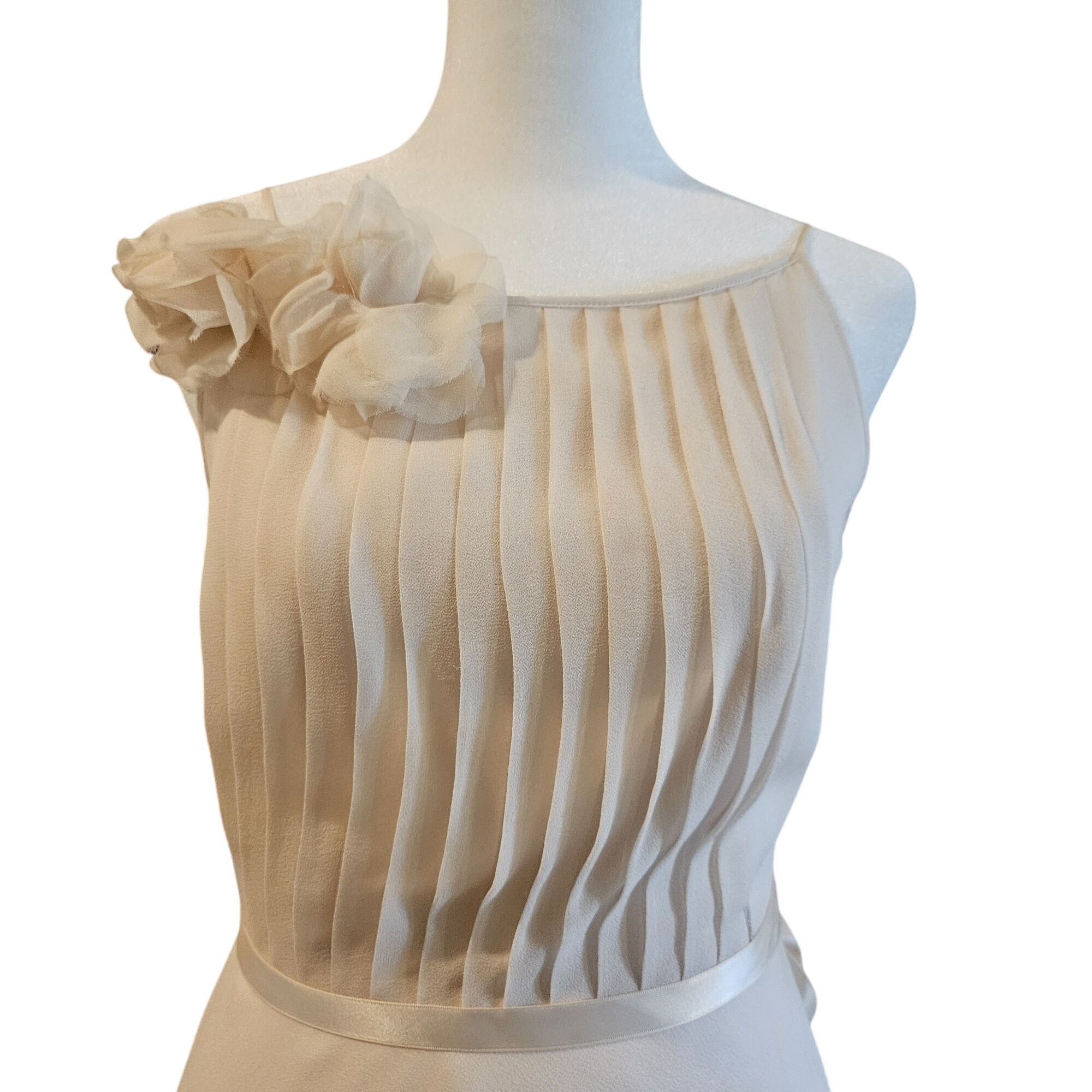 Laundry by Shelli Segal Laundry Ivory 0 Silk Midi Dress – Romantic Core Bridalcor Size XS / US 0-2 / IT 36-38 - 6 Thumbnail