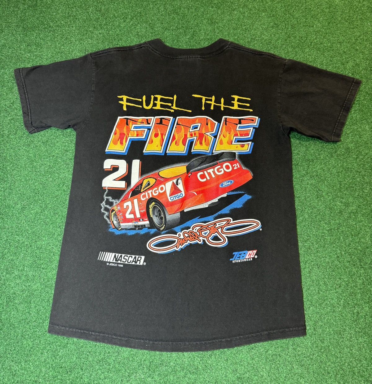NASCAR × Vintage Vintage 90s Michael Waltrip Fuel The Fire 1998 T Shirt Size US M / EU 48-50 / 2 - 2 Thumbnail
