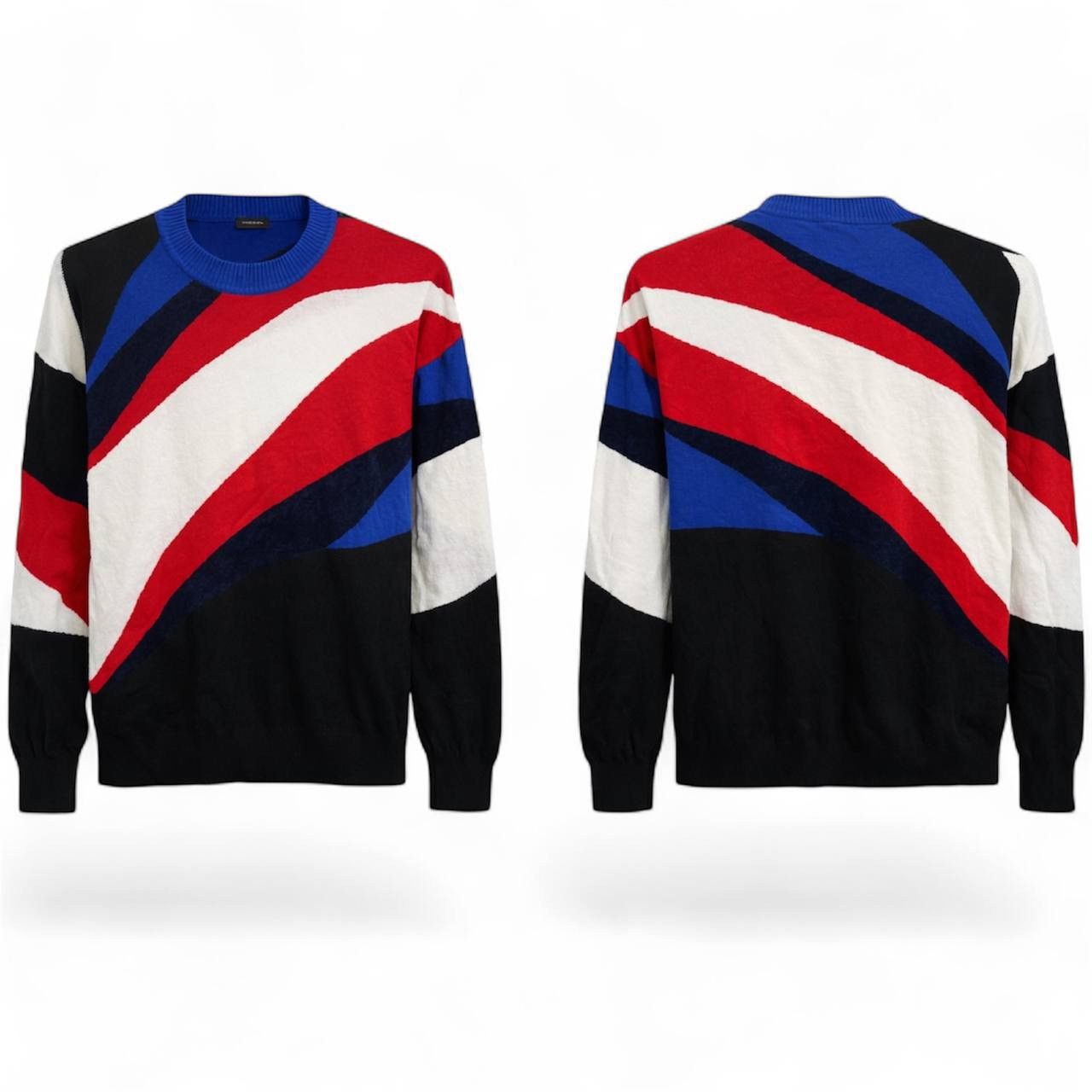Diesel DIESEL ABSTRACT MENS COLORFUL KNIT FASHION CRAZY SWEATER L Size US L / EU 52-54 / 3 - 3 Thumbnail