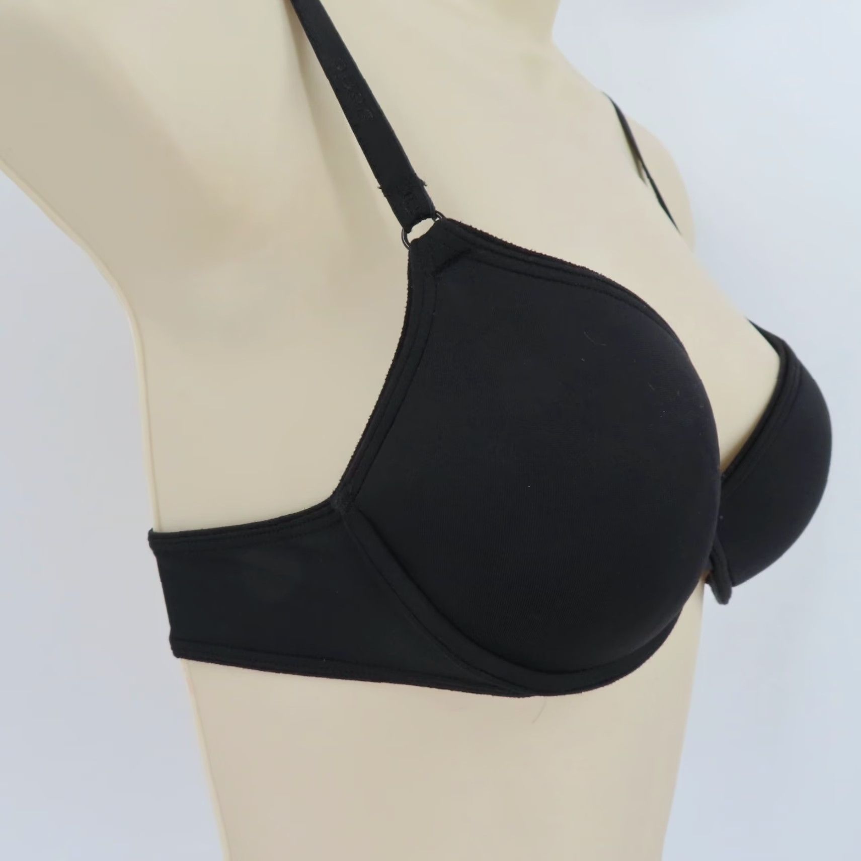 Vintage Aerie Paige Bra Solid Black Underwire Padded Push Up Women Adjustable Straps 32B Size ONE SIZE - 2 Thumbnail
