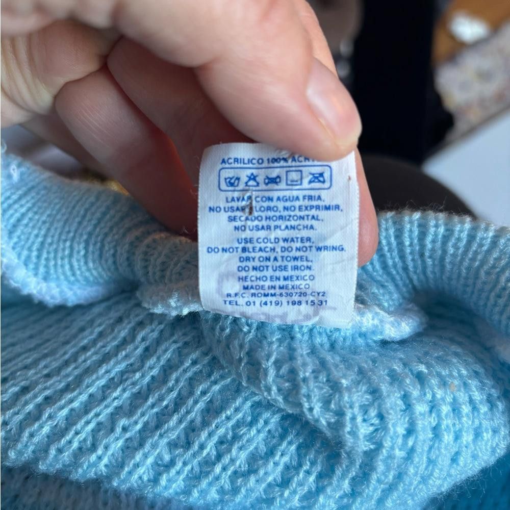 Designer Vintage Création Yazmin Blue and White Knitted Two-Piece Set Size ONE SIZE - 4 Thumbnail