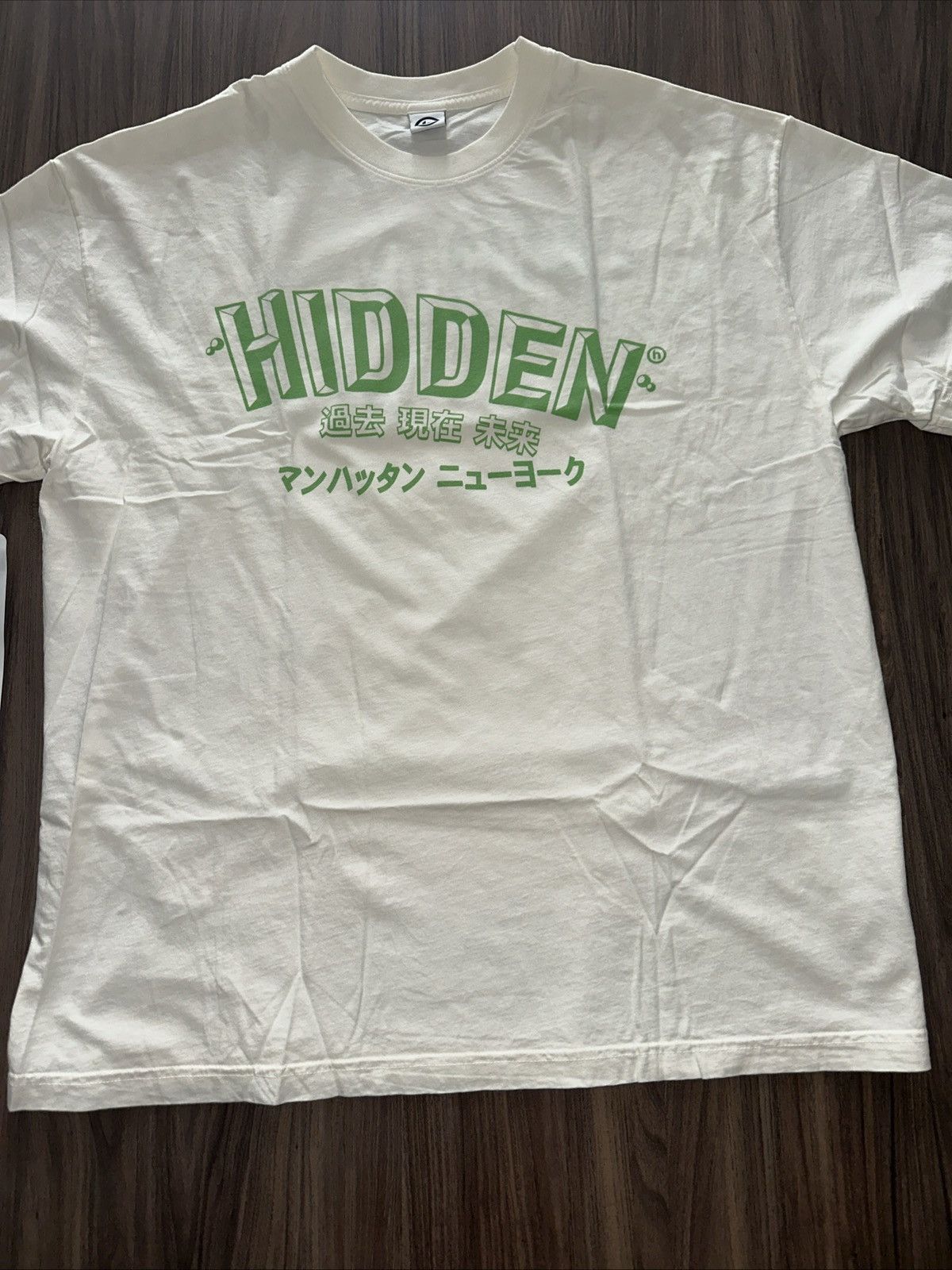 HIDDEN Hidden NY Wavy 3D Block Tee - Cream XL - Made in USA - Rare Size US XL / EU 56 / 4 - 2 Thumbnail