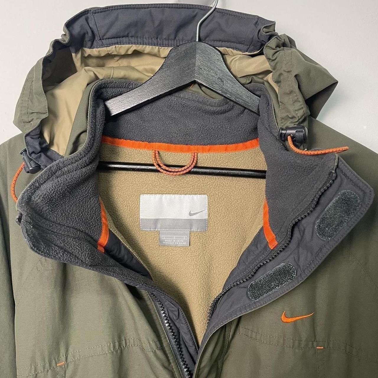 Nike Vintage 00’s Nike Olive Green Tactical Cargo Down Parka! Size US L / EU 52-54 / 3 - 1 Thumbnail