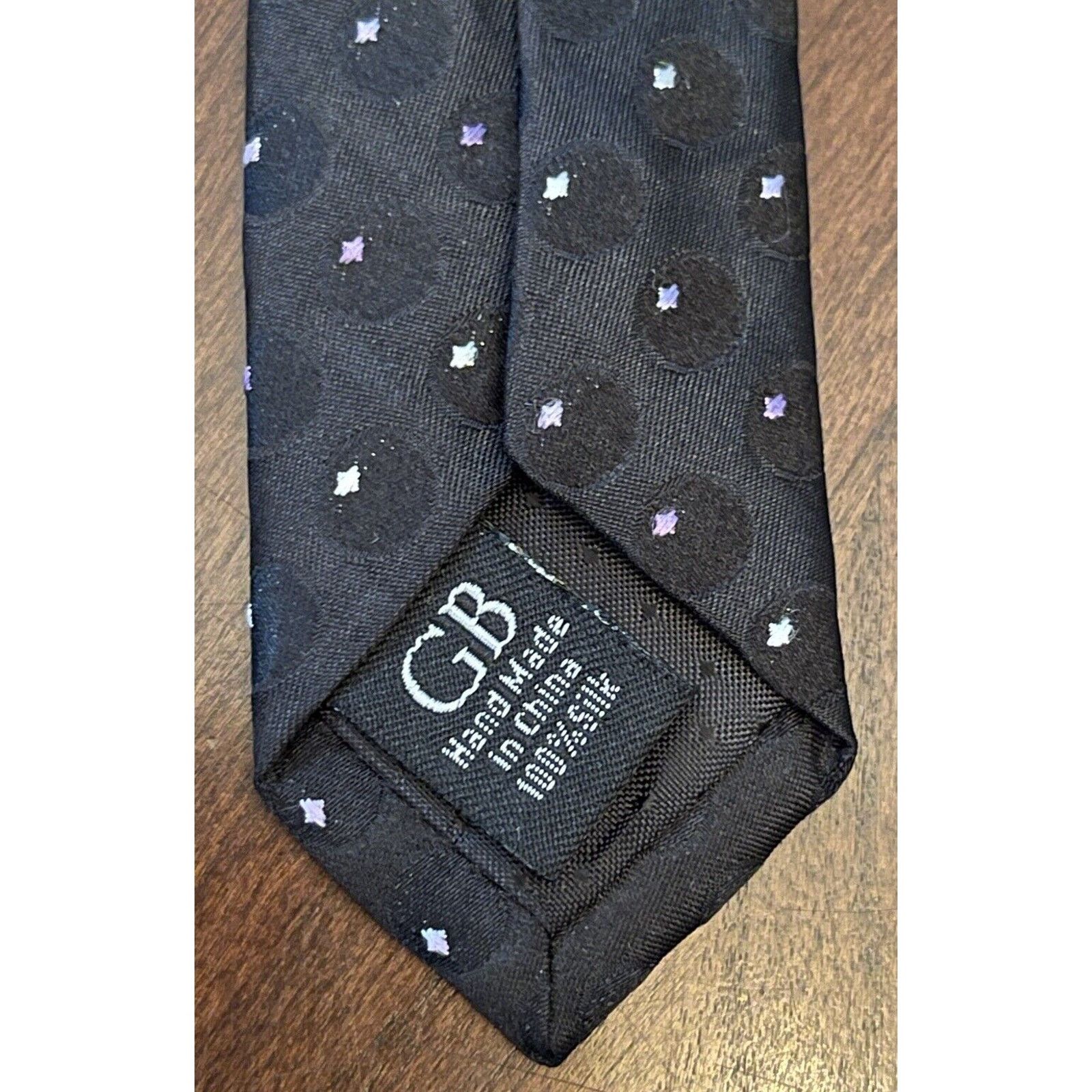 Geoffrey Beene Geoffrey Beene Black Purple HandMade 100% Silk Made In China Size ONE SIZE - 7 Thumbnail