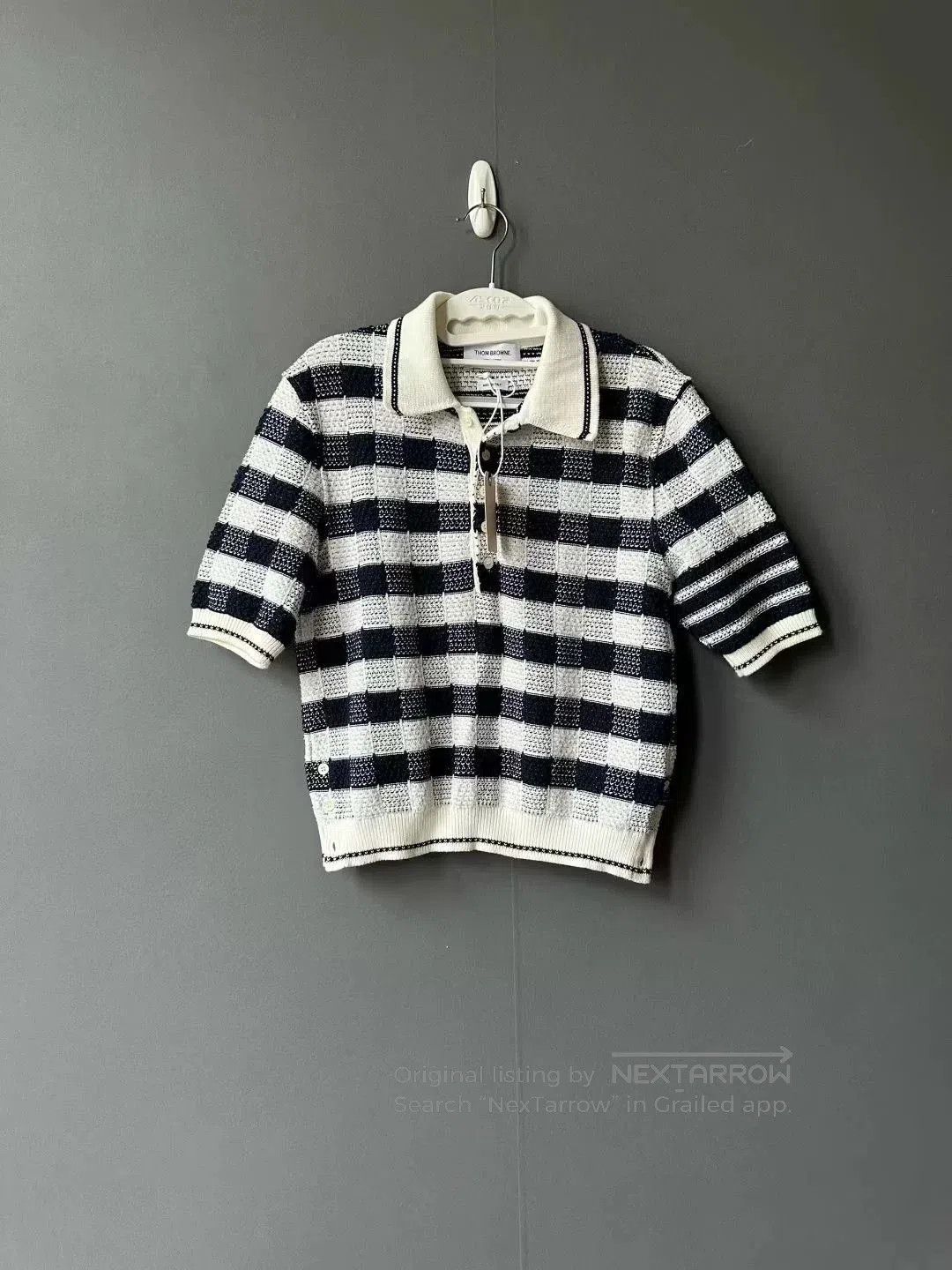 Thom Browne thom browne checkered knit polo sweater. Size US S / EU 44-46 / 1 - 1 Thumbnail
