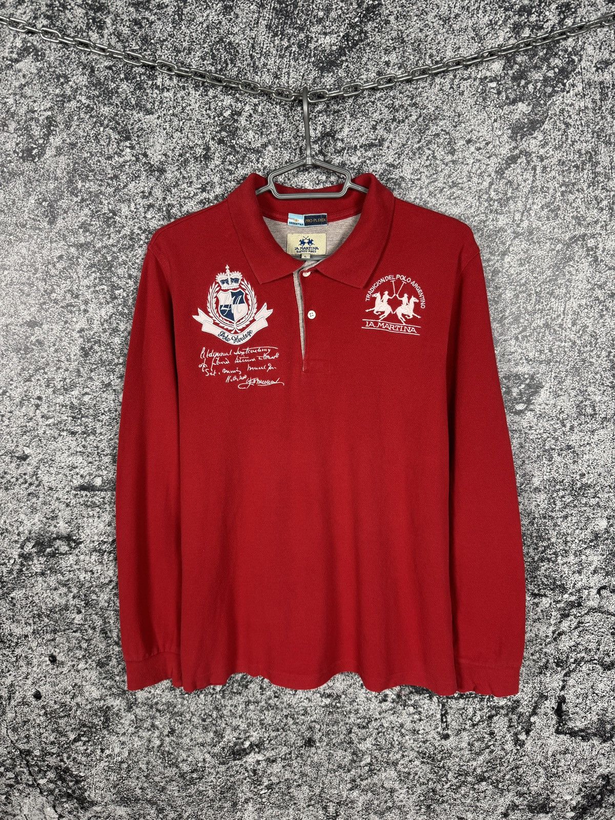 La Martina La Martina Long Sleeve Polo Big Logo Embroidery Rugby Style Size US L / EU 52-54 / 3 - 1 Thumbnail