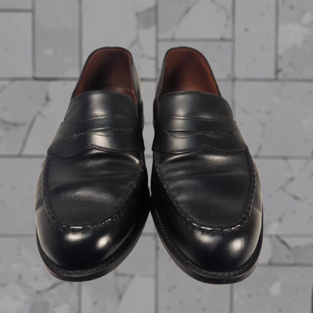 Allen Edmonds Woven Leather Penny Loafer Mens 11.5B Black Made in USA Narrow Allen Edmonds Black Casual Shoes for Men with Upper Leather  main image 2