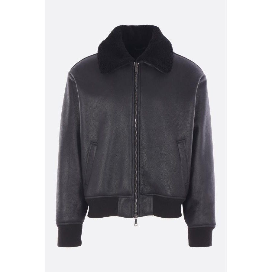 Giorgio Brato GIORGIO BRATO Shearling Black Bomber Jacket New & Authentic Size US XL / EU 56 / 4 - 1 Thumbnail