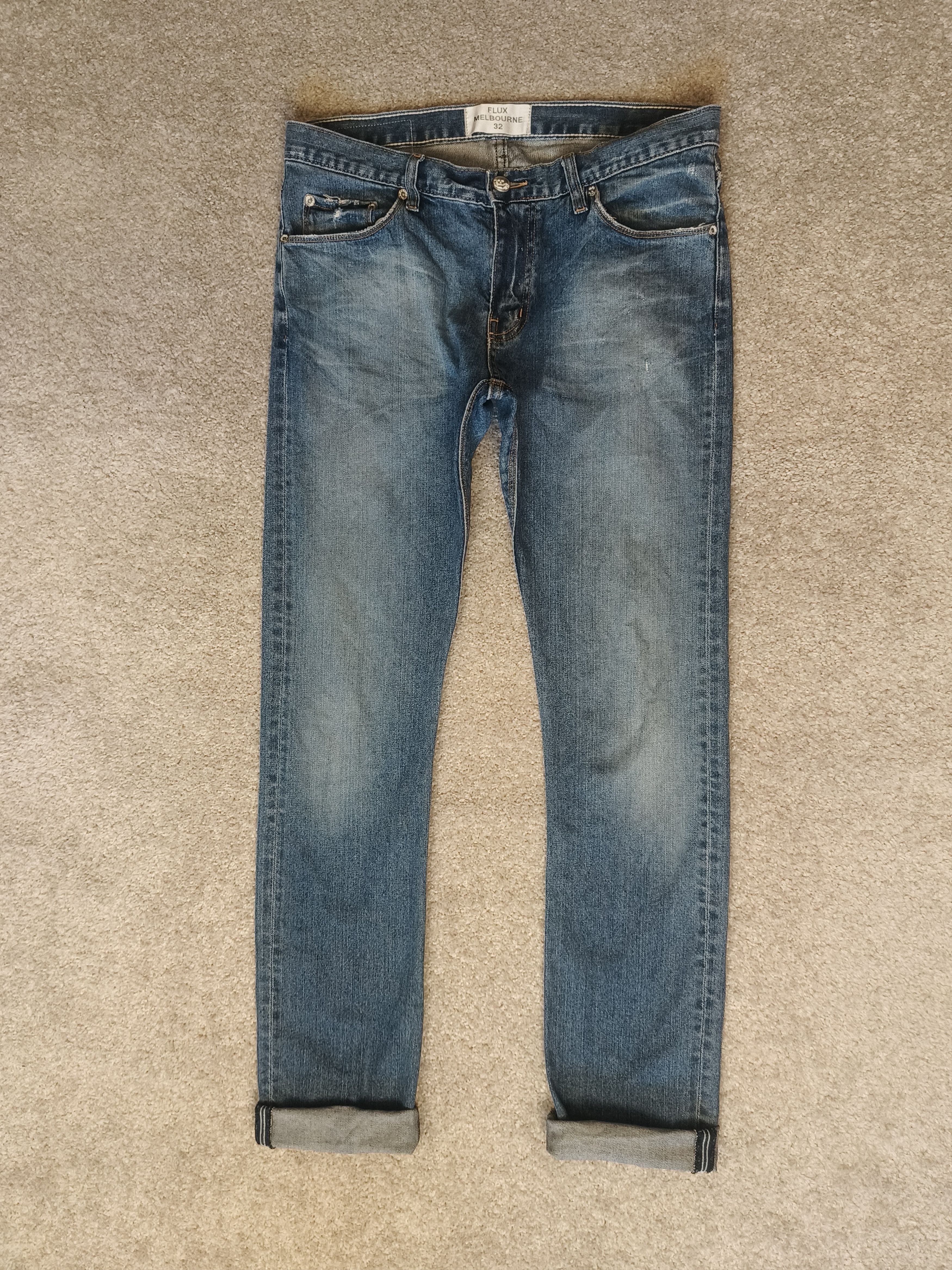 Other Flux Melbourne Selvedge Light Blue Wash Jeans Size US 32 / EU 48 - 1 Thumbnail