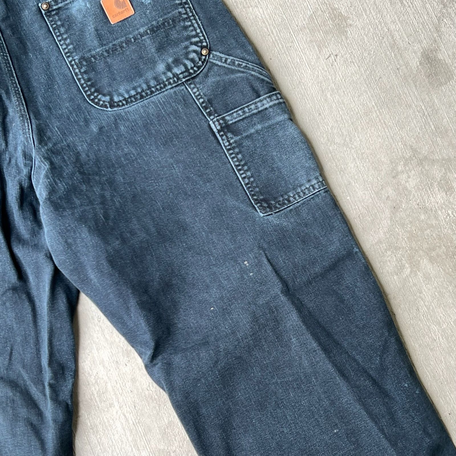 Carhartt × Vintage Carhartt faded black double knee work wear carpenter pants Size US 35 - 10 Thumbnail
