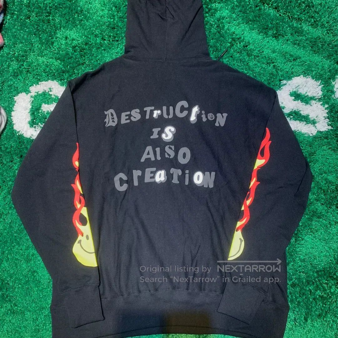 READYMADE Readymade Flame Smile Face Hoodie. Size US XL / EU 56 / 4 - 7 Thumbnail