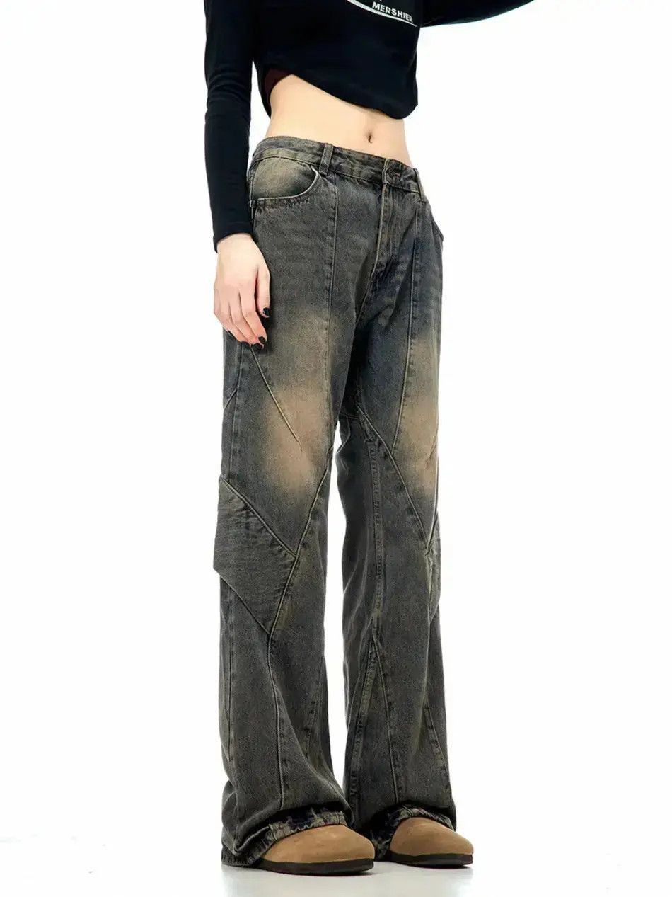 Japanese Brand Retro loose fitting straight leg micro flared jeans Size US 32 / EU 48 - 5 Thumbnail