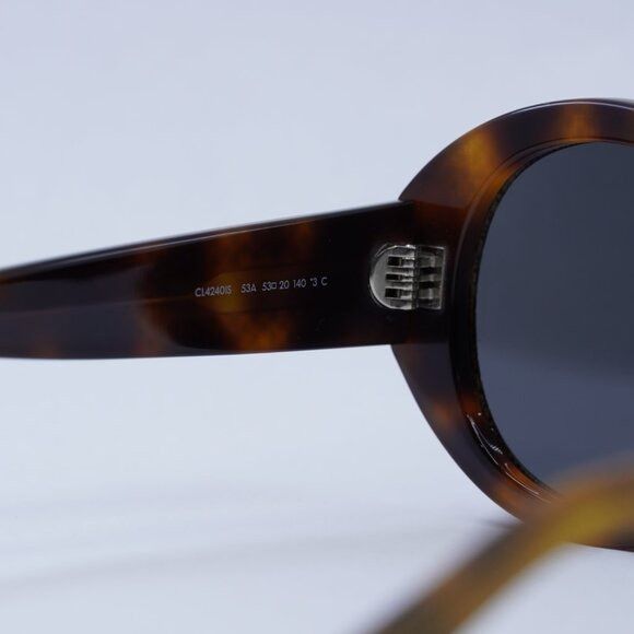 Celine Celine CL4240IS 53A Sunglasses Shiny Havana with Gold Studs Size ONE SIZE - 8 Thumbnail