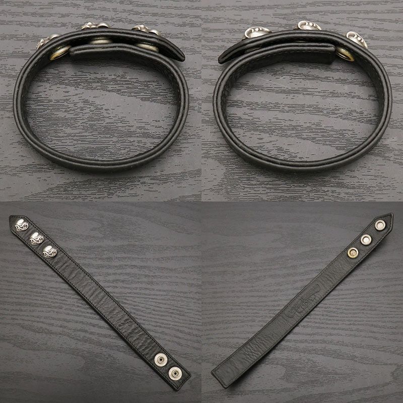 Chrome Hearts CHROME HEARTS 3 BUTTON 2 SNAP HEART LEATHER BRACELET Size ONE SIZE - 2 Thumbnail