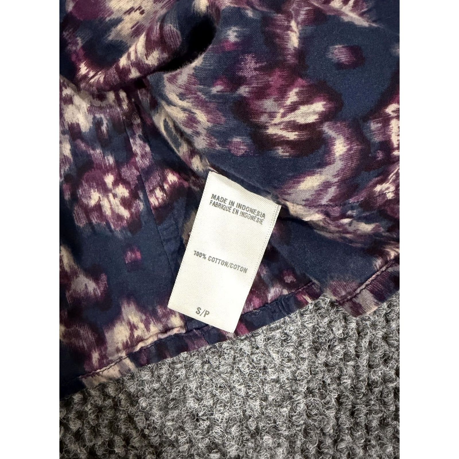 Lucky Brand Lucky Brand Shirt Womens S Blue Geometric Off Shoulder Long Sleeve Boho Top Size S / US 4 / IT 40 - 6 Thumbnail