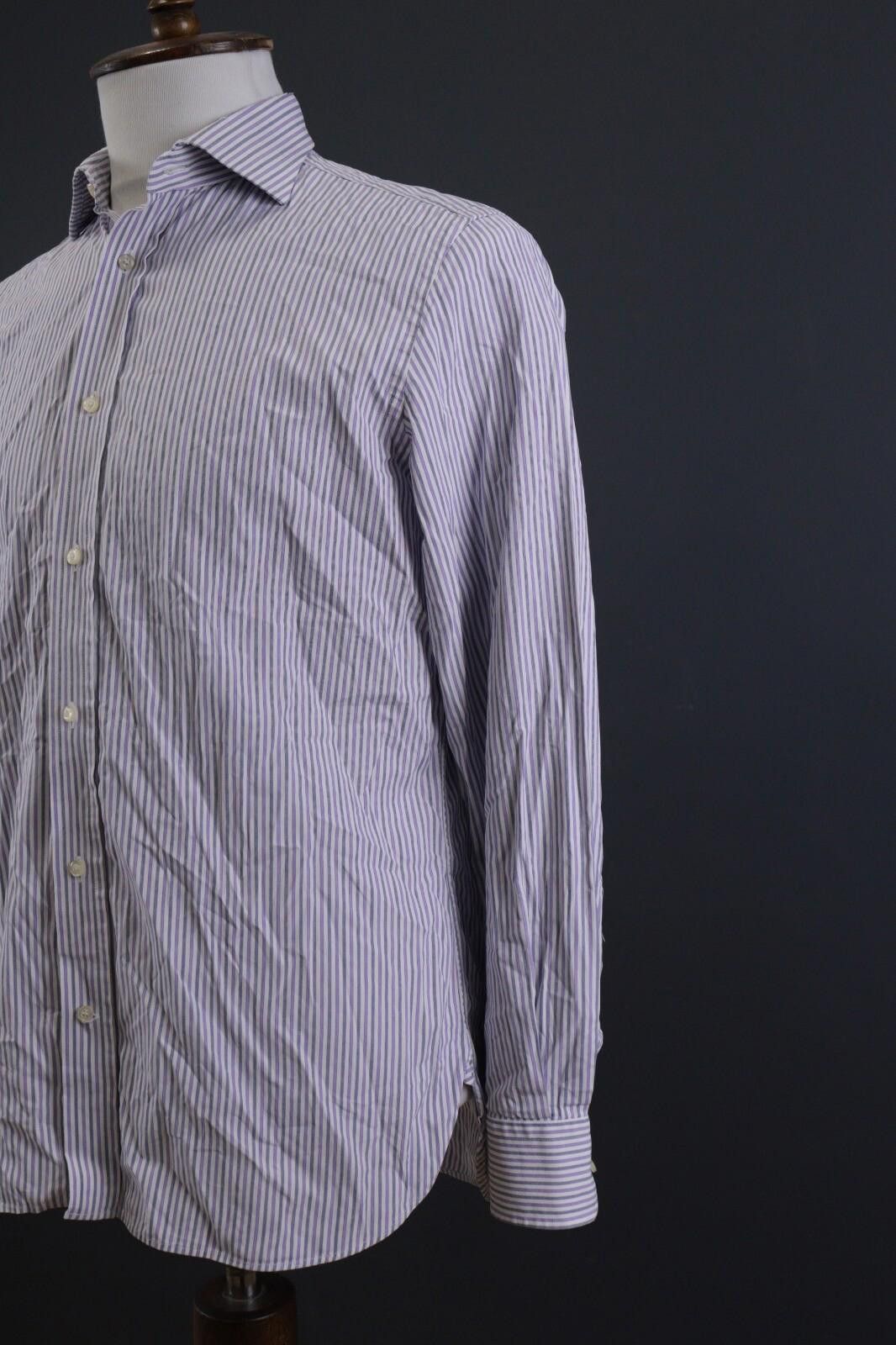 Designer Boggi Milano Doppio Ritorto Tailpred Shirt Size 41 / 16 Size US M / EU 48-50 / 2 - 5 Thumbnail