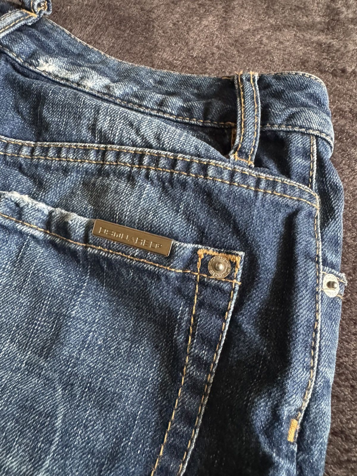 Dsquared2 Dsquared2 vintage denim mini skirt green painted rare Size 36" / US 14 / IT 50 - 16 Thumbnail