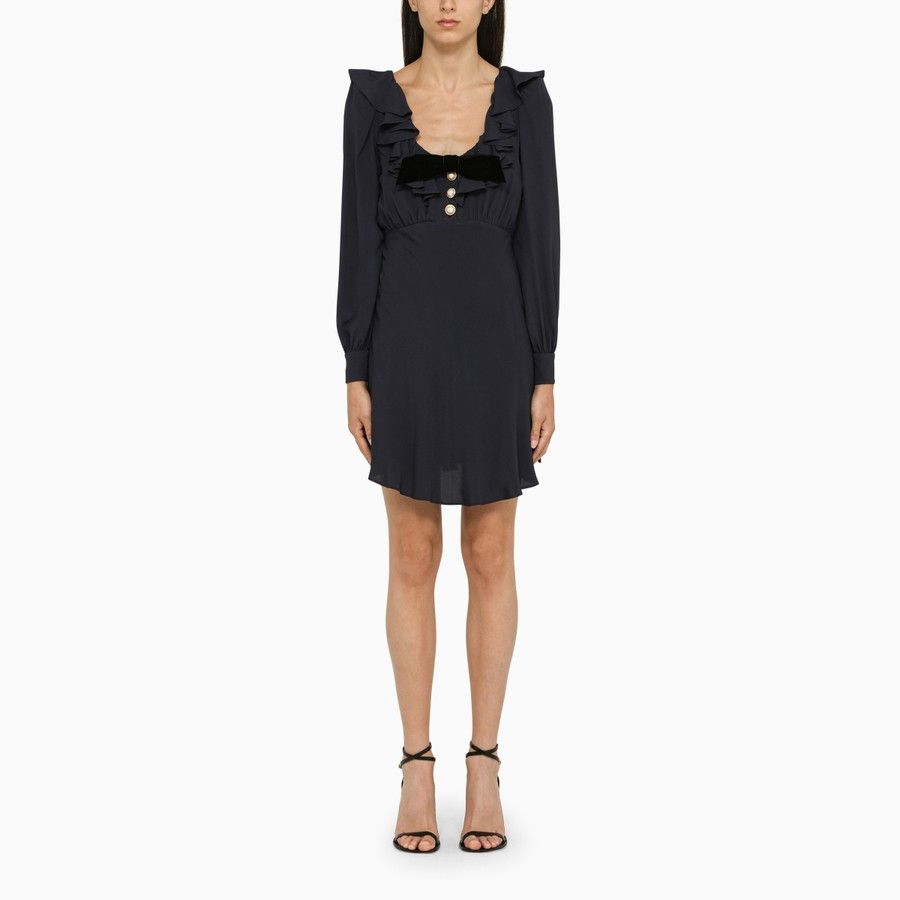 Alessandra Rich o1d2blof0724 Mini Dress in Navy Size S / US 4 / IT 40 - 1 Thumbnail