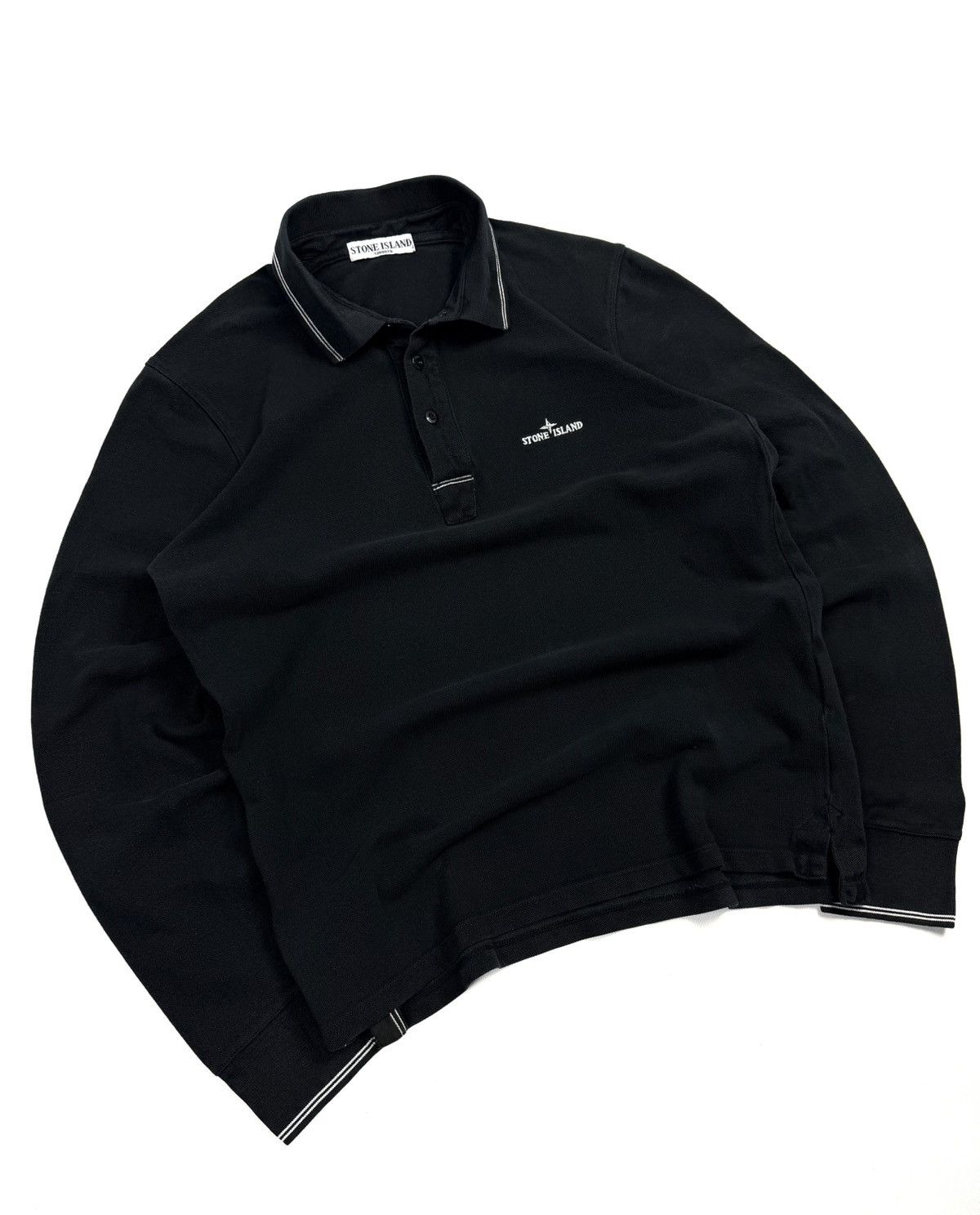Stone Island Stone Island Vintage Long Sleeve Polo Shirt Navy S Size US S / EU 44-46 / 1 - 2 Thumbnail