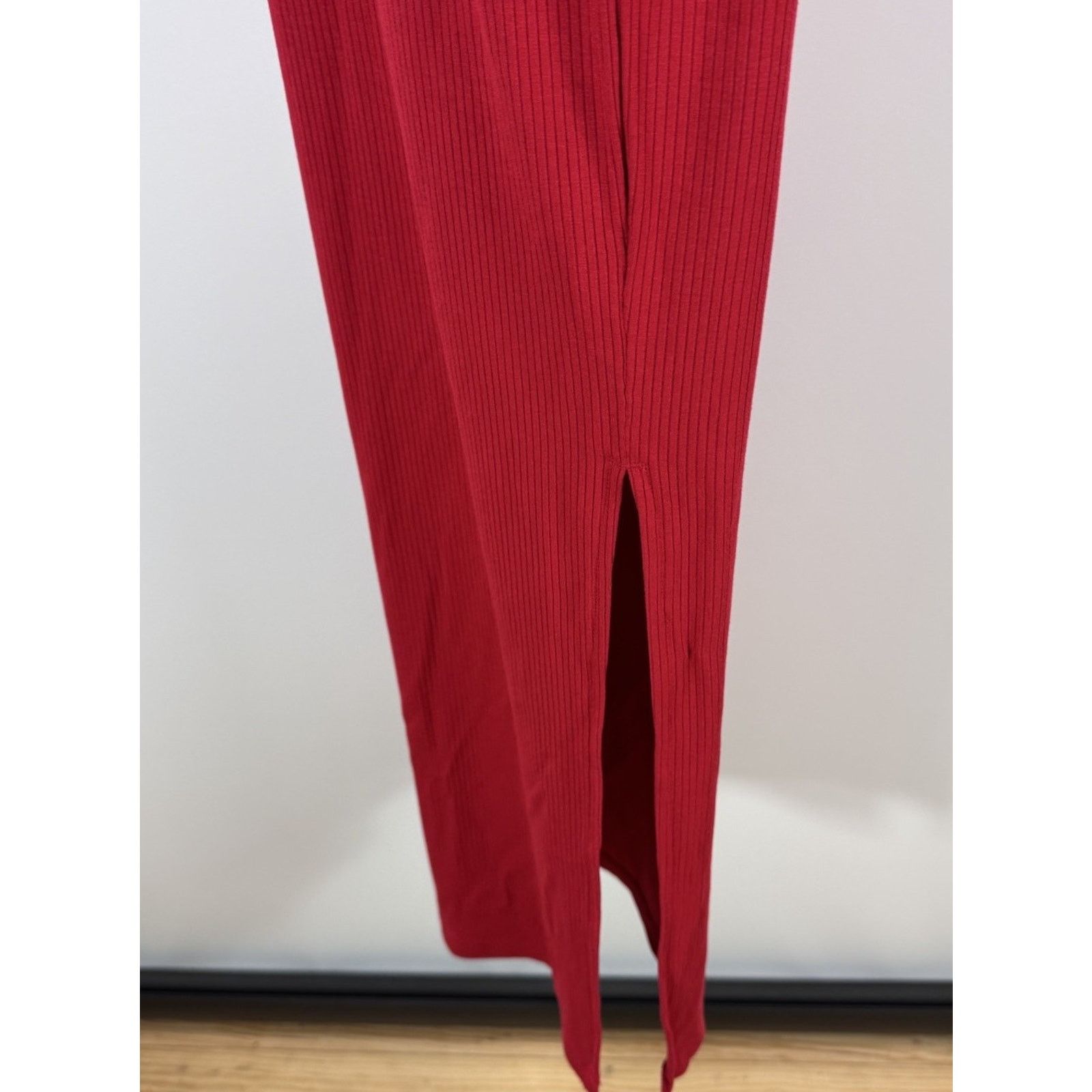 Loft Loft Red Halter Stretch Knit Side-slit Maxi Dress X-Small Size XS / US 0-2 / IT 36-38 - 5 Thumbnail