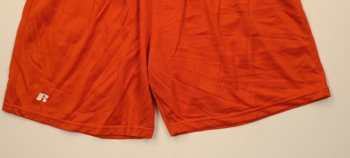 Russell Athletic × Vintage Vintage 90s Russell Athletic Above Knee Shorts Orange Nylon Size US 36 / EU 52 - 4 Thumbnail