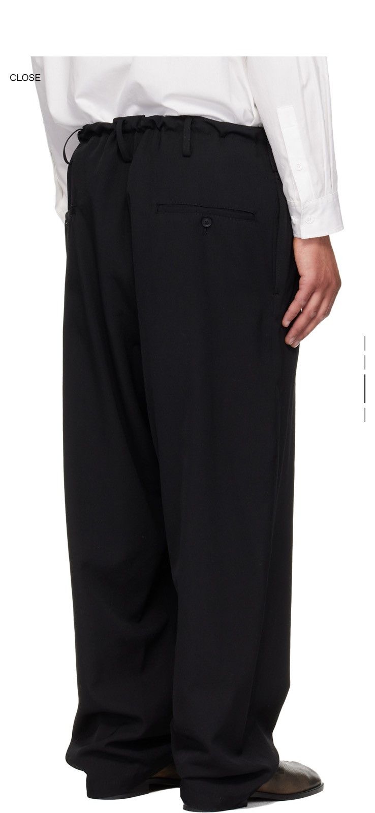 Yohji Yamamoto 24SS Black gabardine wool string pants Size US 34 / EU 50 - 9 Thumbnail