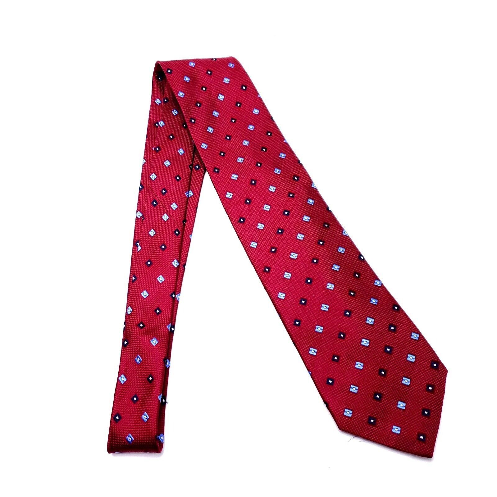 Jos. A. Bank Jos A Bank Silk Tie Red Woven Geometric Size ONE SIZE - 6 Thumbnail