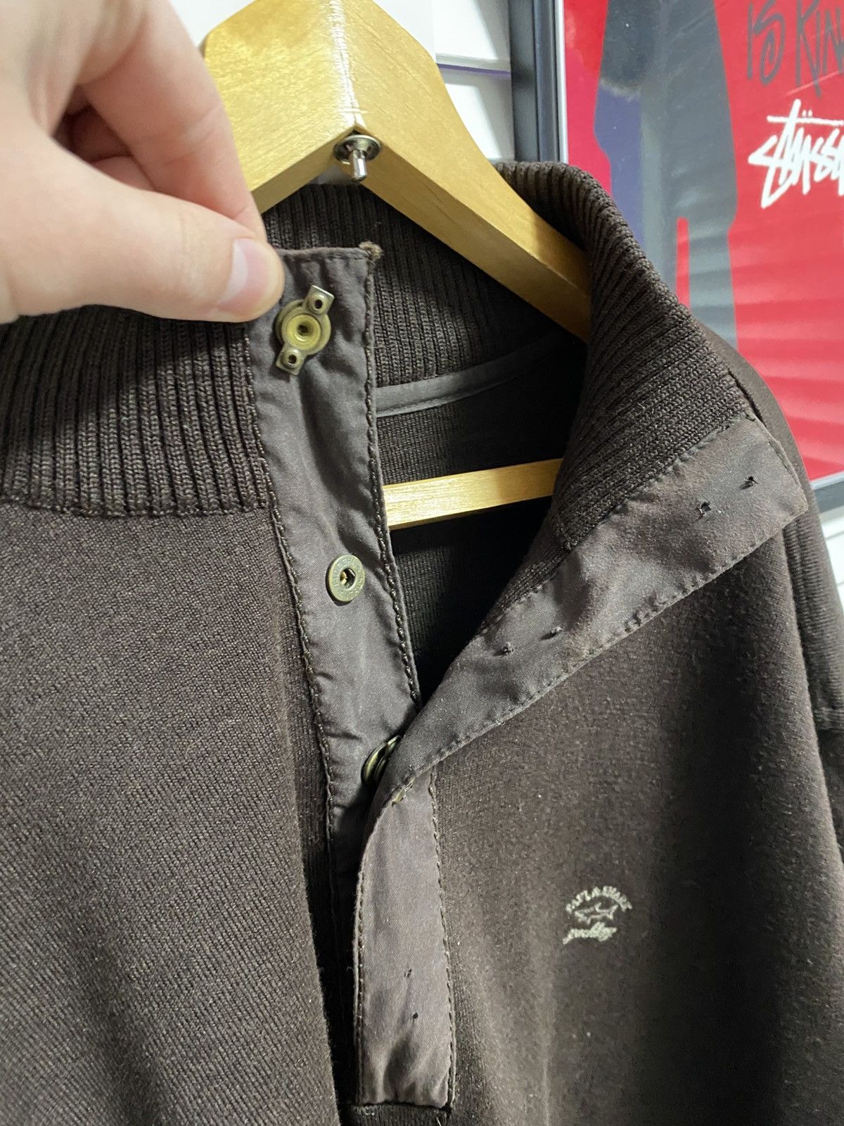 Paul & Shark × Vintage 😍 Vintage Paul Shark Zip Up Sweater 1/3 Brown Logo Size US L / EU 52-54 / 3 - 12 Thumbnail