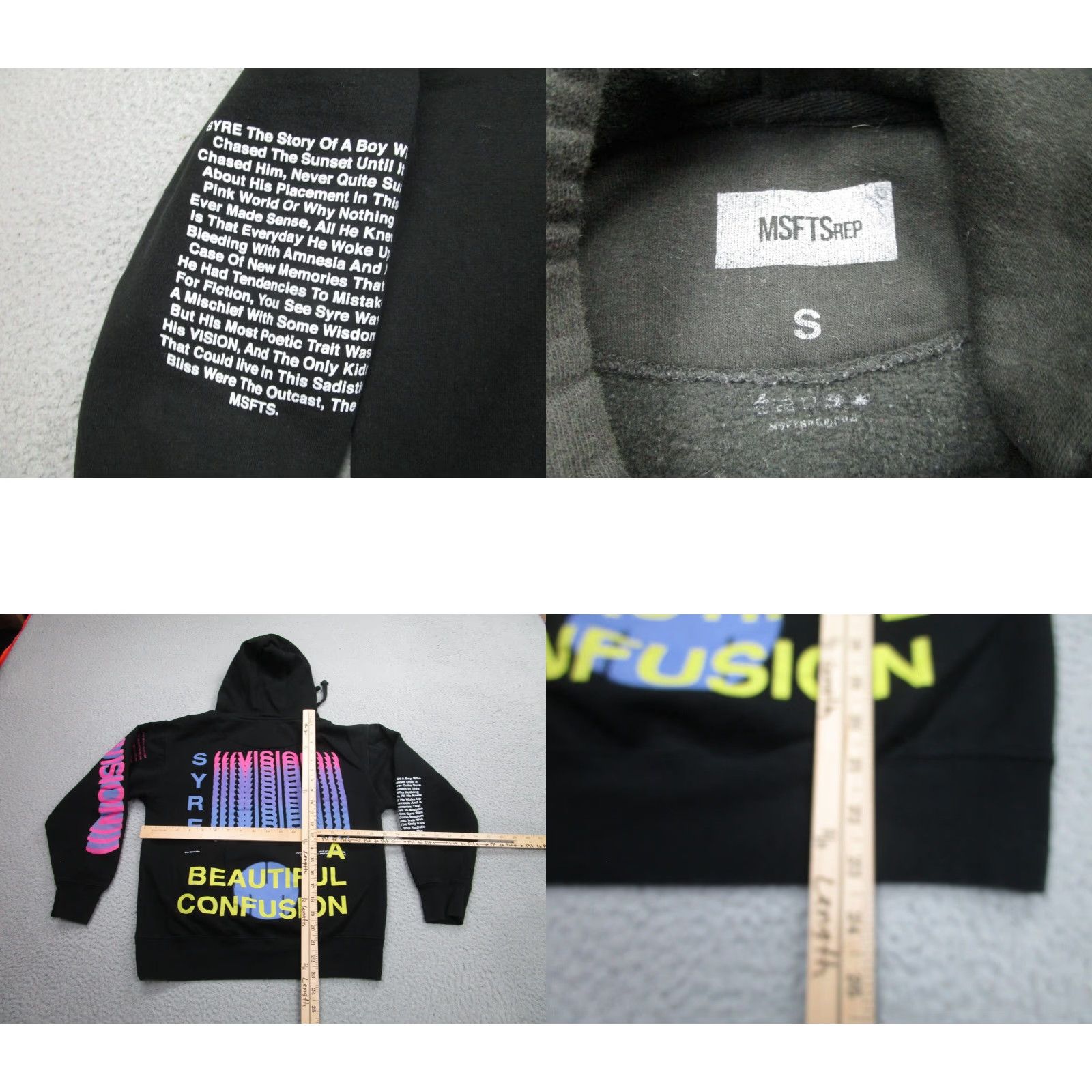 Msftsrep MSFTSrep Hoodie Mens Small Fleece Black Pullover Streetwear SYRE VISION Jaden Smith Size US S / EU 44-46 / 1 - 8 Thumbnail