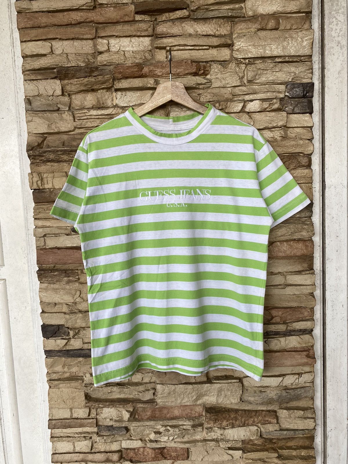 Vintage 90s Guess By Georges Marciano Stripes Tshirt