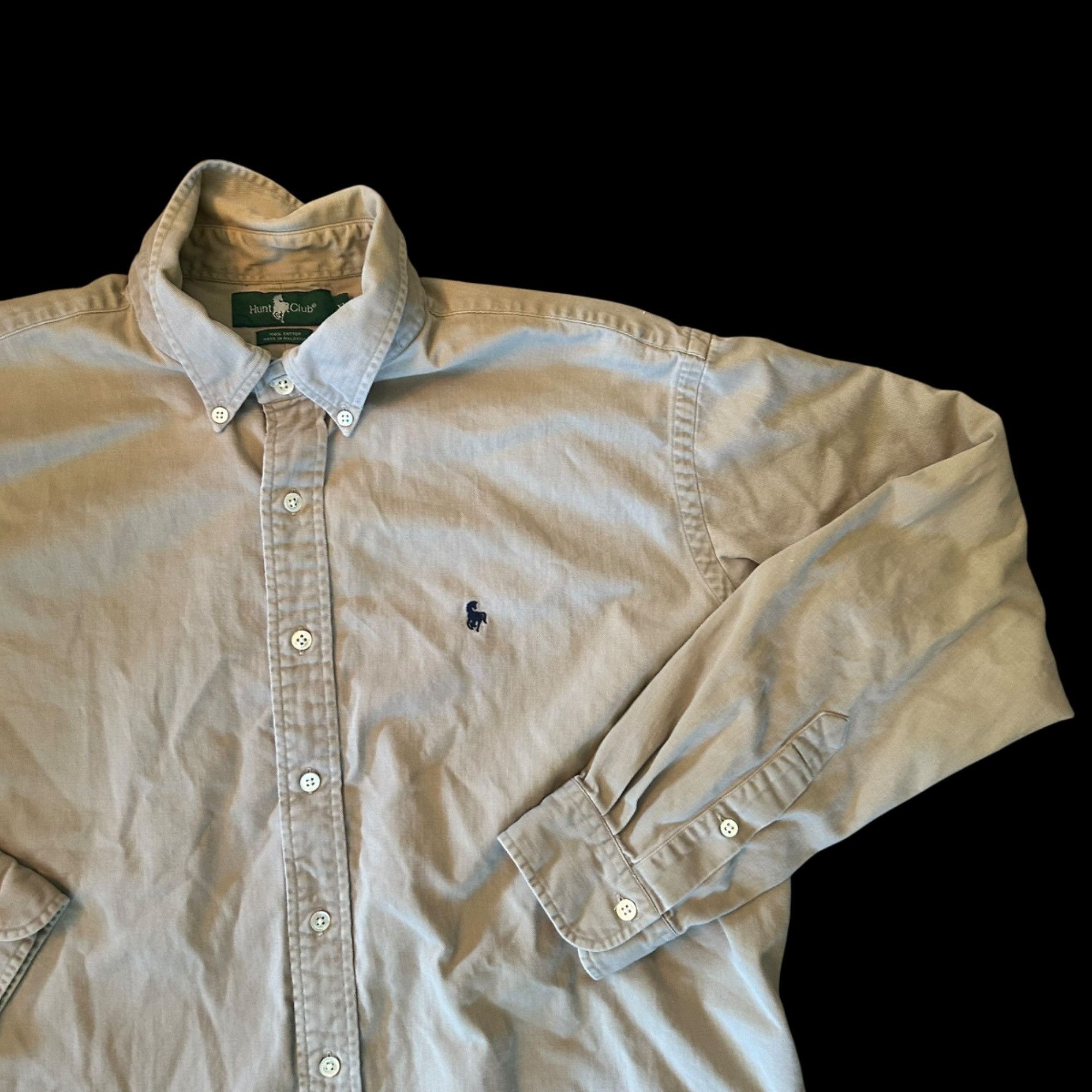 Vintage Vintage Hunt Club Khaki Minimalist Grunge Button Down Shirt Size US XL / EU 56 / 4 - 5 Thumbnail