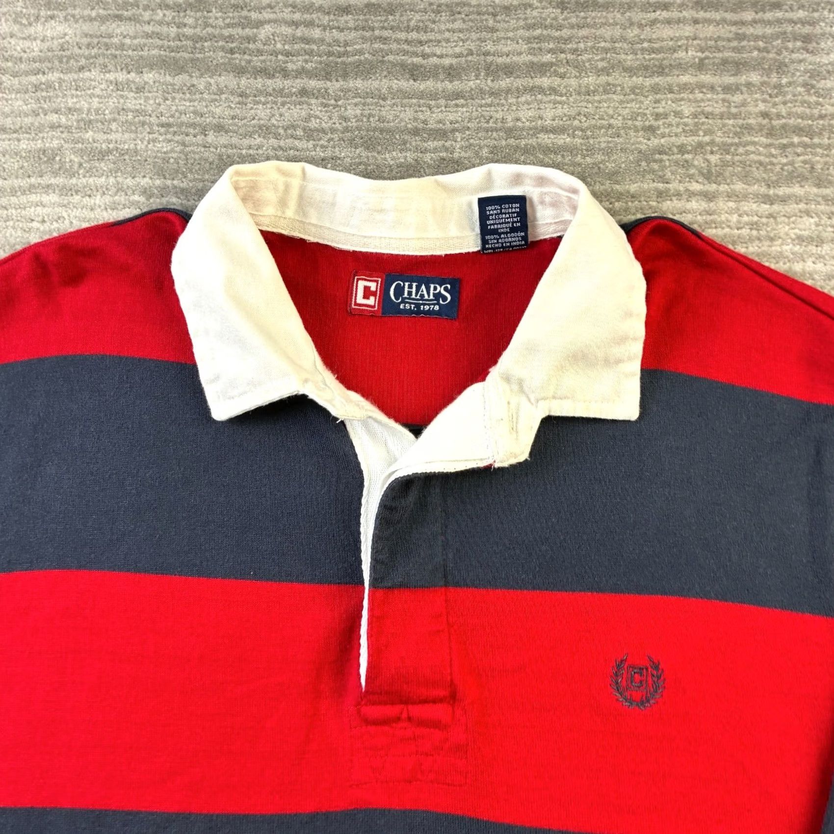 Chaps Chaps Rugby Shirt Mens Large Red Long Sleeve Polo Preppy Y2K Crest Size US L / EU 52-54 / 3 - 3 Thumbnail