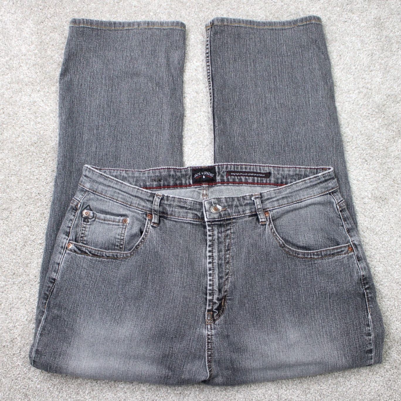 Vintage Jack of Spades Jeans Mens 40x28 Faded Black High Roller 5-Pocket Stretch Denim Jeans Size US 40 / EU 56 - 2 Thumbnail