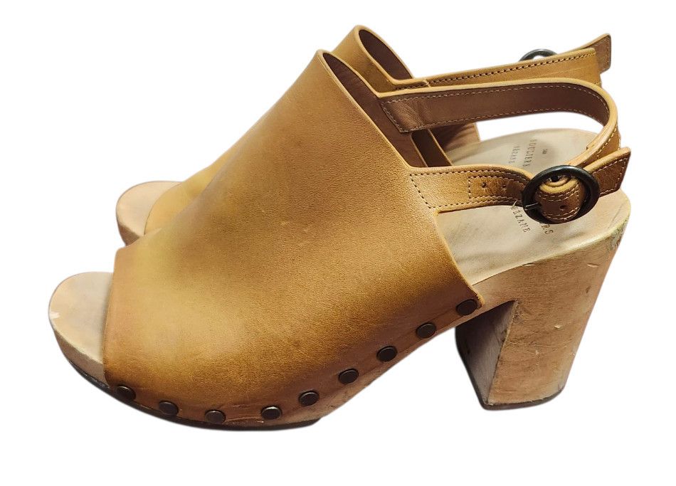 Sezane Sezane Dakota High Clogs Terracotta Wooden Buckle Chunky Size US 8 / IT 38 - 5 Thumbnail