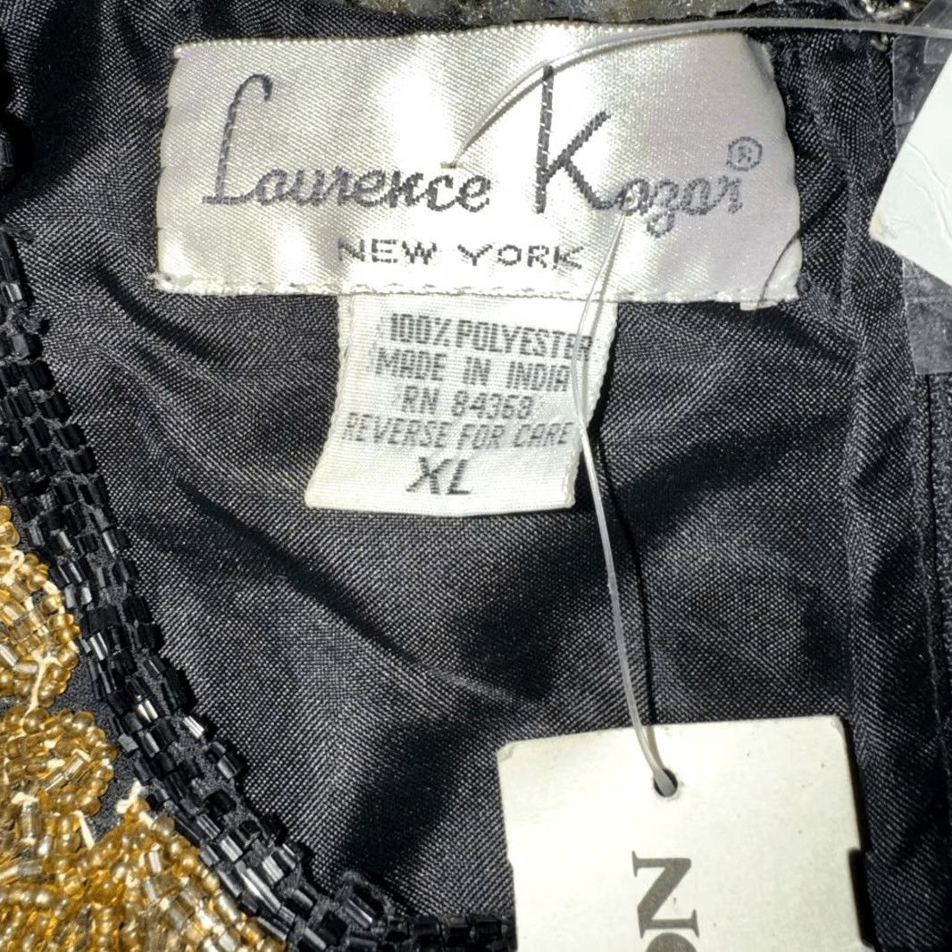 Vintage Laurence Kazar Beaded Crop Top Vintage Womens XL Black NWT Crop Top Beaded Long Sleeve Crew Neck 6912 Size XL / US 12-14 / IT 48-50 - 5 Thumbnail