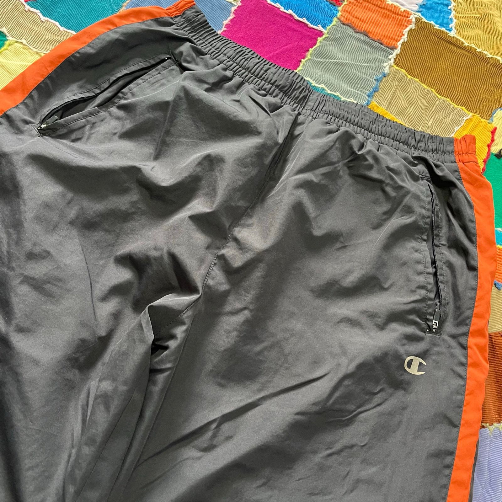 Champion Y2K Champion Orange Striped Black Trackpants XL Size US 30 / EU 46 - 4 Thumbnail