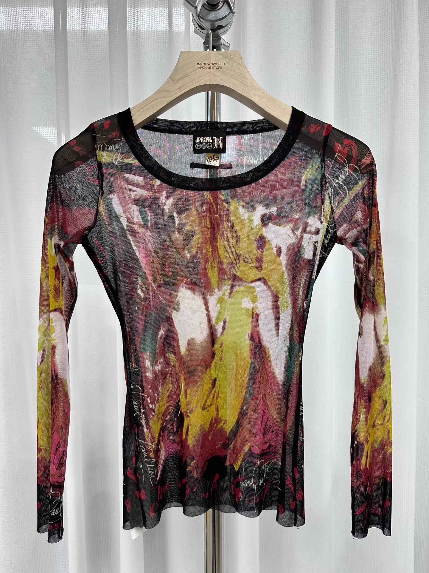Jean Paul Gaultier Jean Paul Gaultier Rare Psychedelic Mesh LS Tee (OS) Size ONE SIZE - 1 Thumbnail