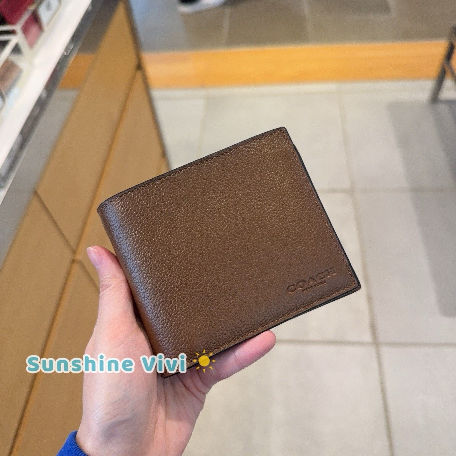 Coach NWT COACH CR911 Men's 3-In-1 Wallet Leather DARK SADDLE Size ONE SIZE - 1 Thumbnail
