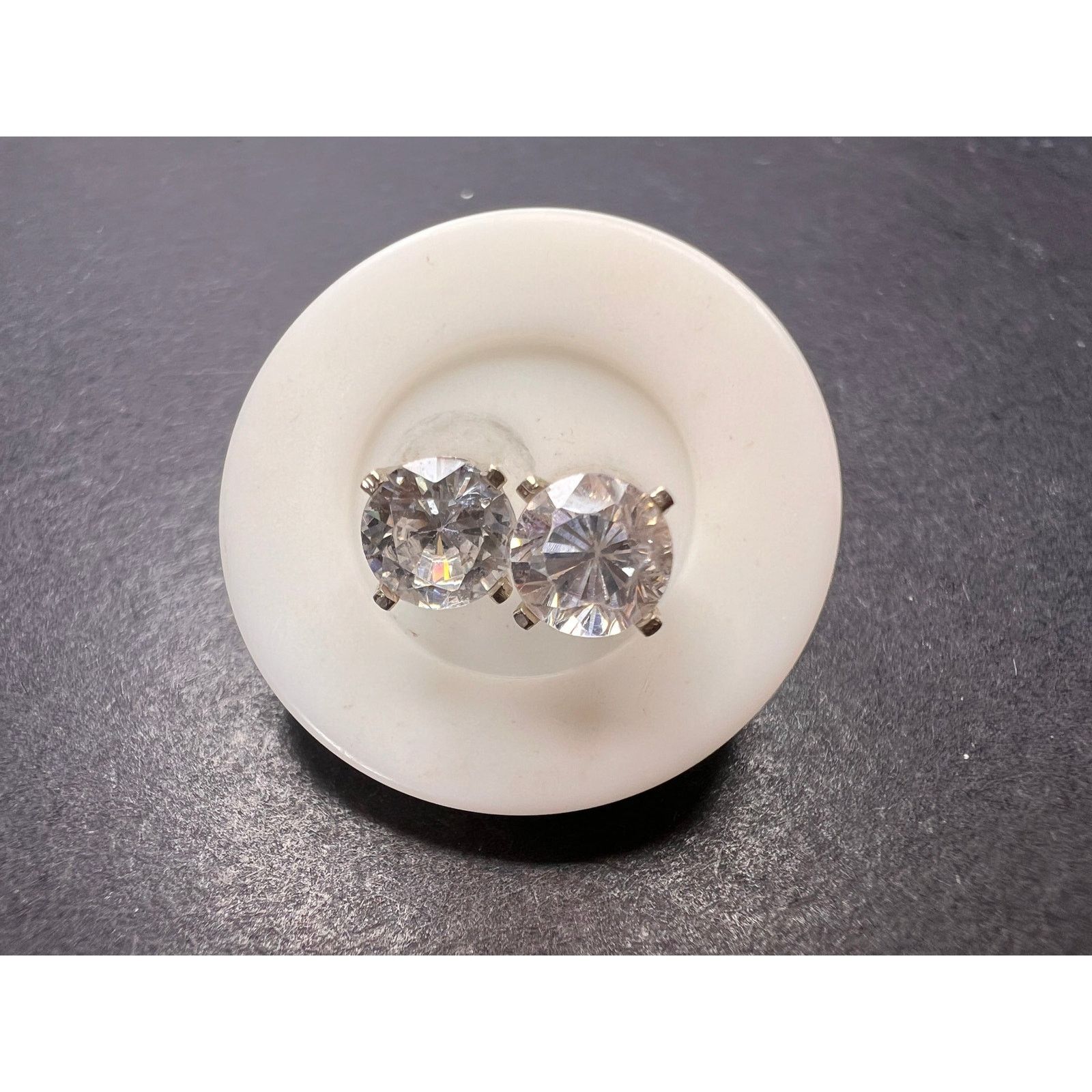 Other 14k white gold 6mm CZ solitaire stud earrings Size ONE SIZE - 3 Thumbnail