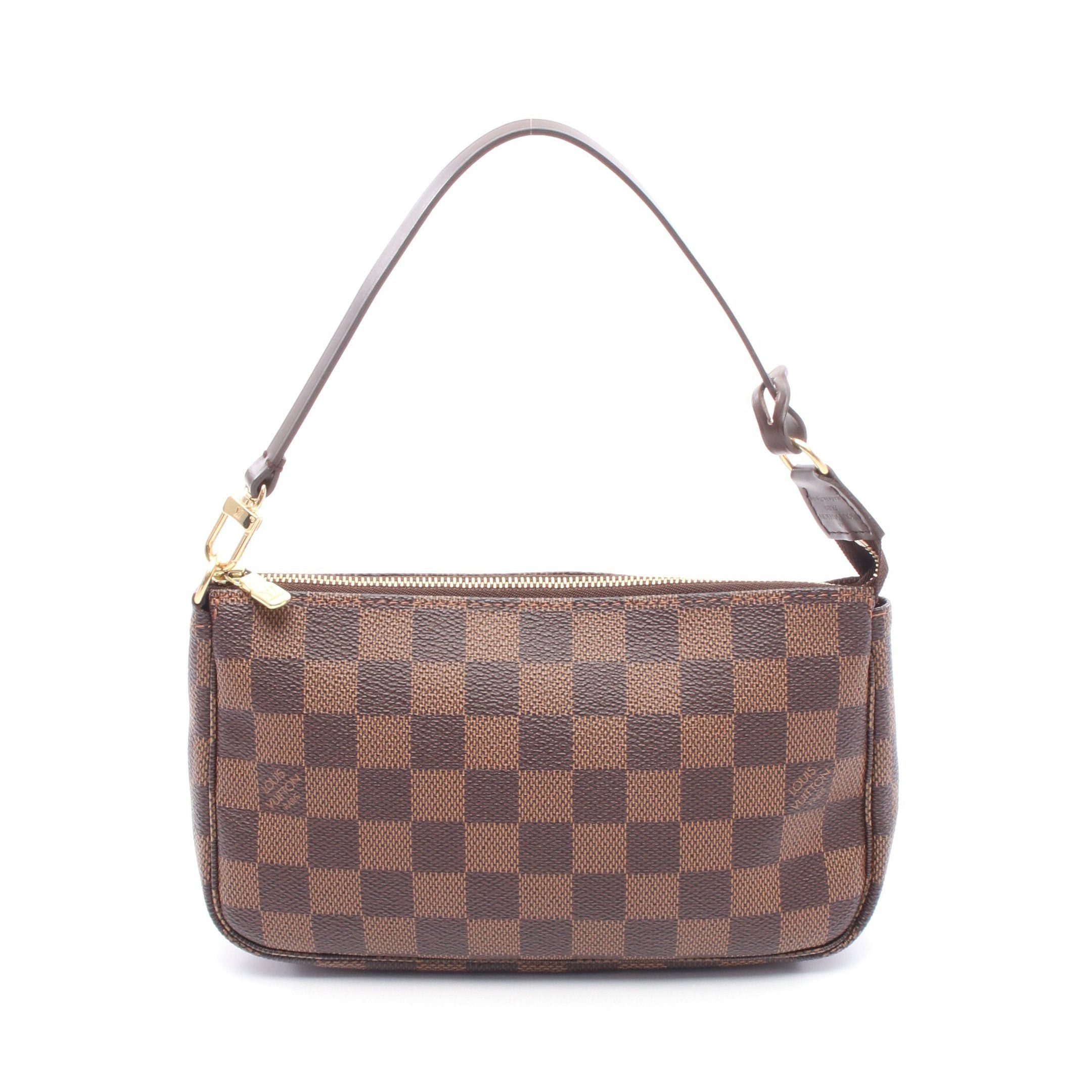 Louis Vuitton Louis Vuitton Pochette Accessoires Damier Ebene Handbag Leather Brown Size ONE SIZE - 1 Thumbnail