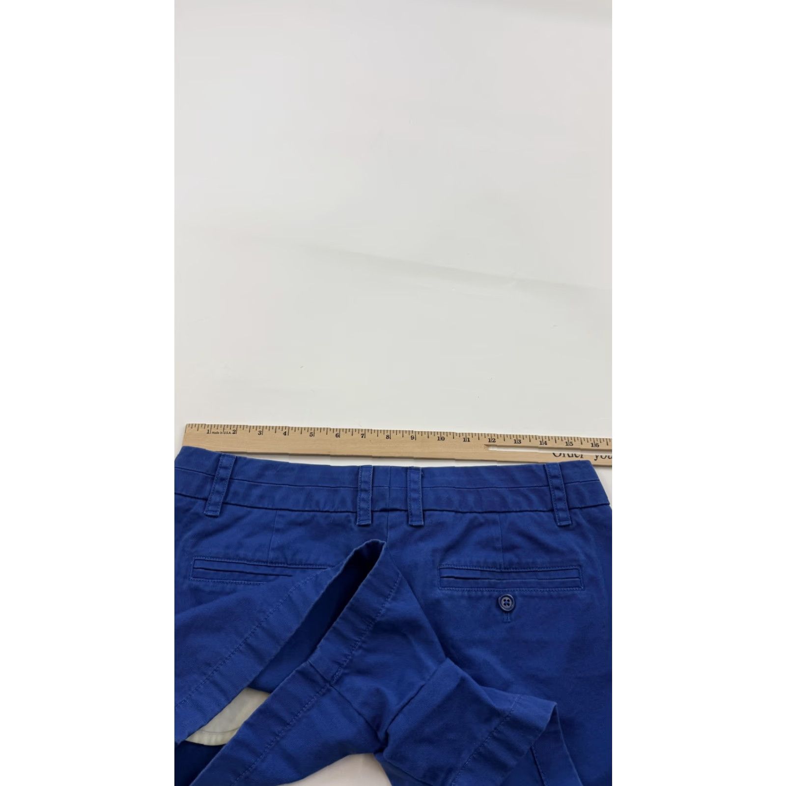 J.Crew J.Crew Chino Shorts Womens 6 Blue Classic Cotton Casual Flat Front Summer Size 28" / US 6 / IT 42 - 6 Thumbnail