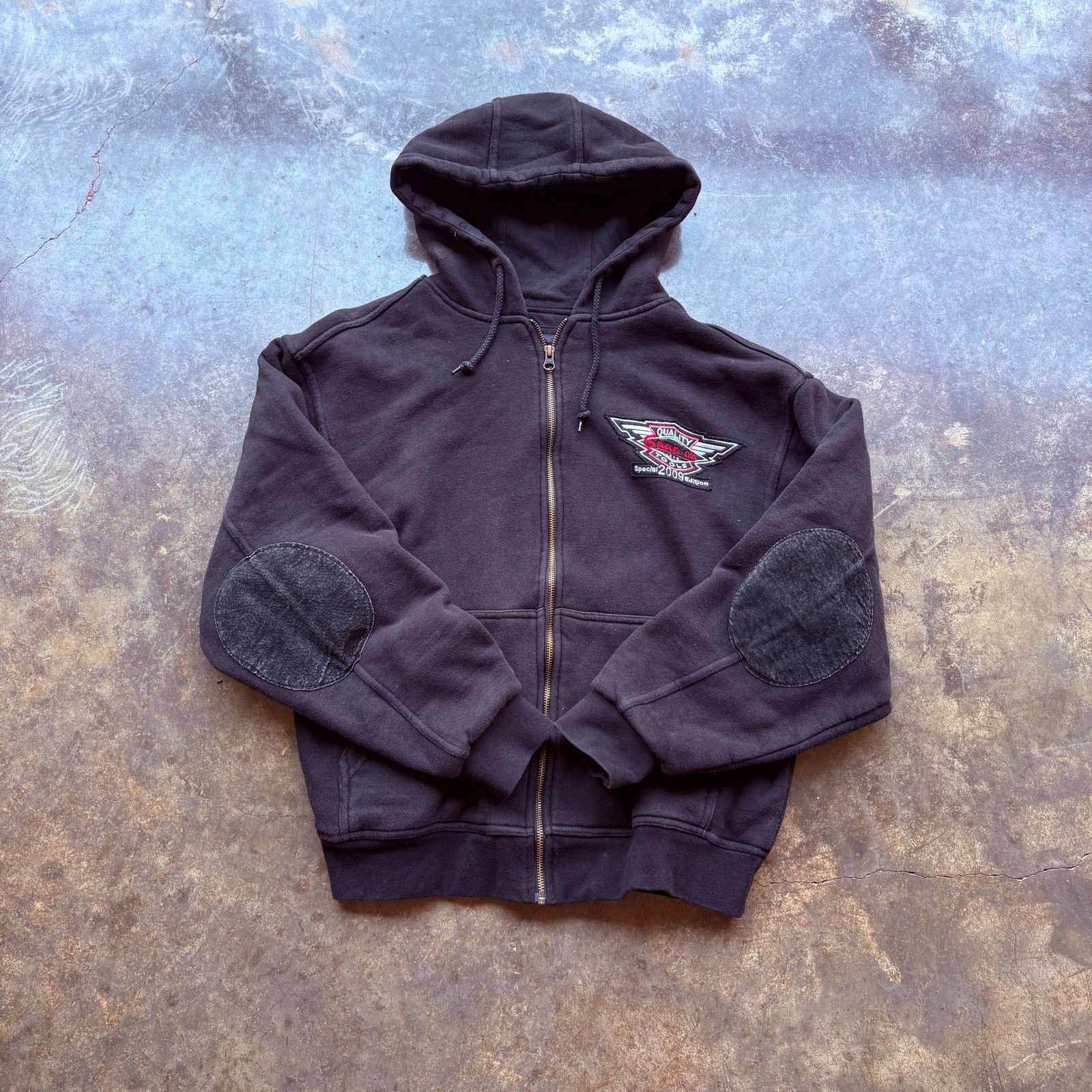 Vintage Thrashed Faded Distressed Harley Zip Hoodie ERD Grunge Size US M / EU 48-50 / 2 - 1 Thumbnail
