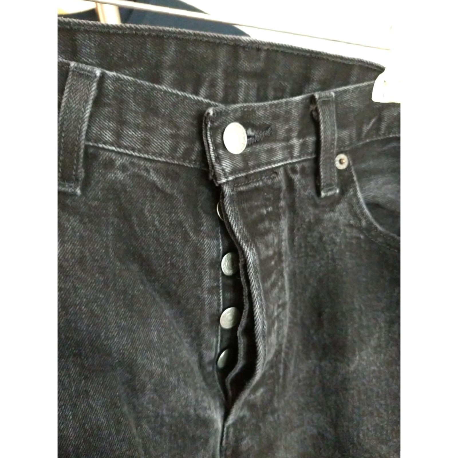 Levi's VINTAGE Levi's Black Jeans Button Fly 33x34 Stone Wash Men Bootscut - Levi's Red Tab 34 Inseam Mens Size US 33 - 3 Thumbnail