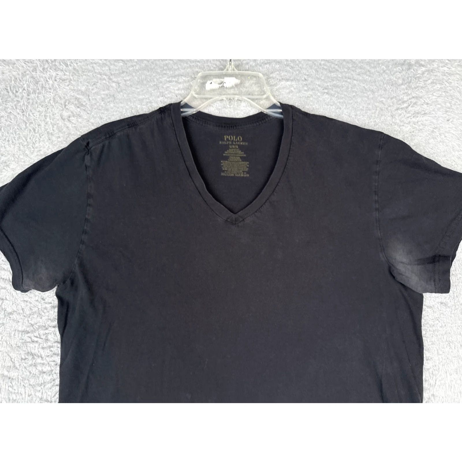 Ralph Lauren Polo Ralph Lauren Shirt Men Large Black Short Sleeve V-Neck 100% Cotton READ Size US L / EU 52-54 / 3 - 4 Thumbnail