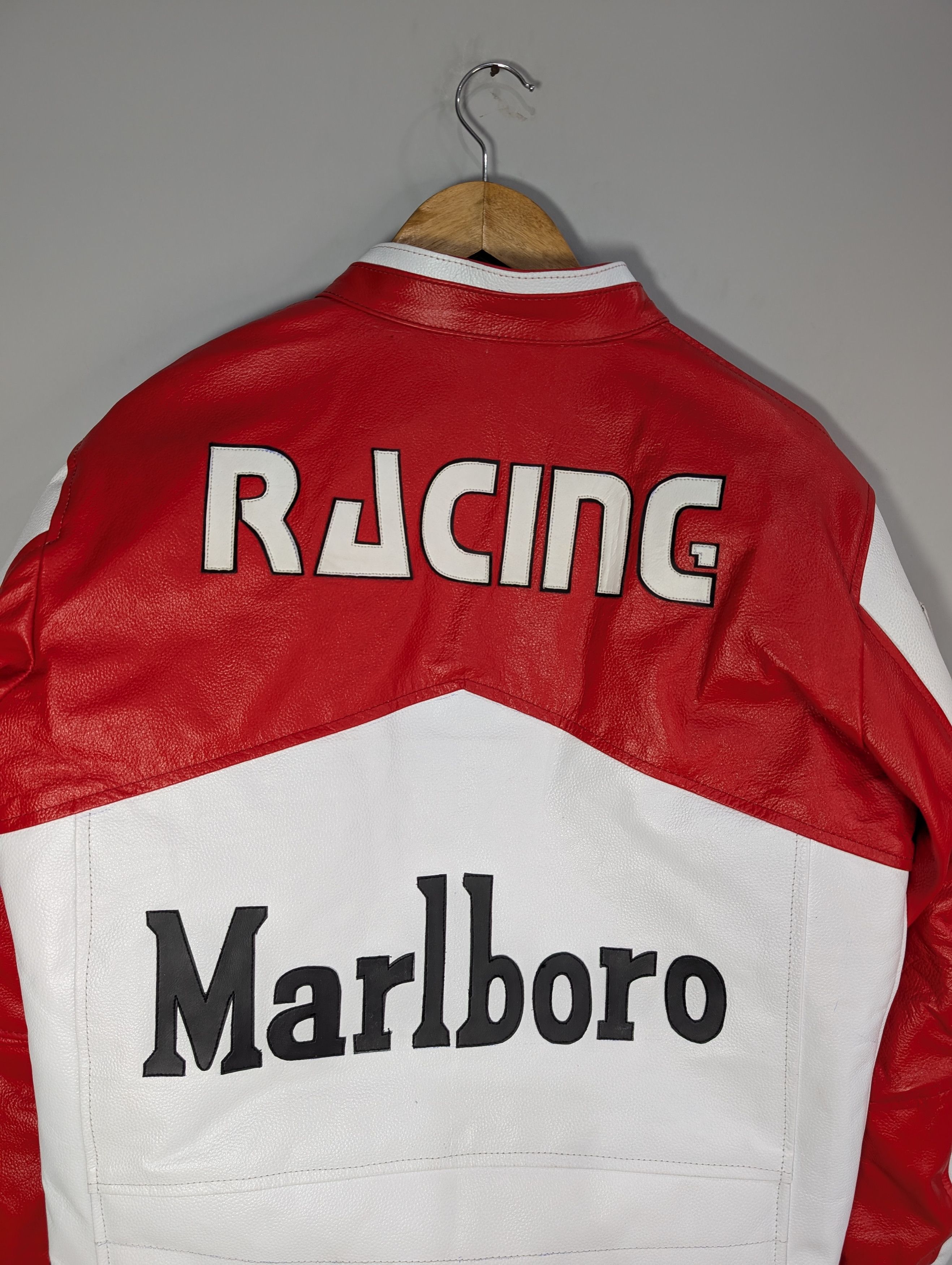 Vintage 🔥Marlboro🔥 Vintage 70s Racing Leather Jacket Rare Size L / US 10 / IT 46 - 6 Thumbnail