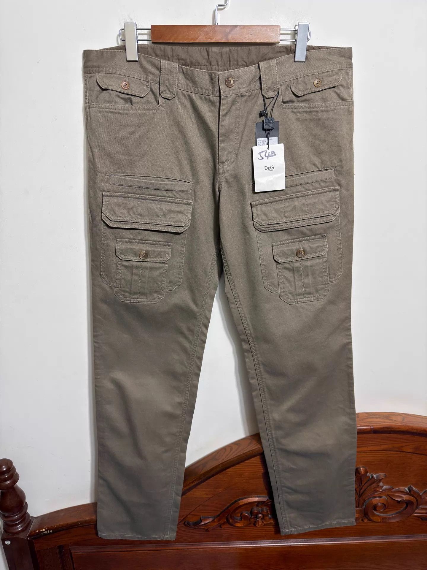Dolce & Gabbana DG Khaki Slim Cargo Pants 54 Size US 38 / EU 54 - 1 Thumbnail