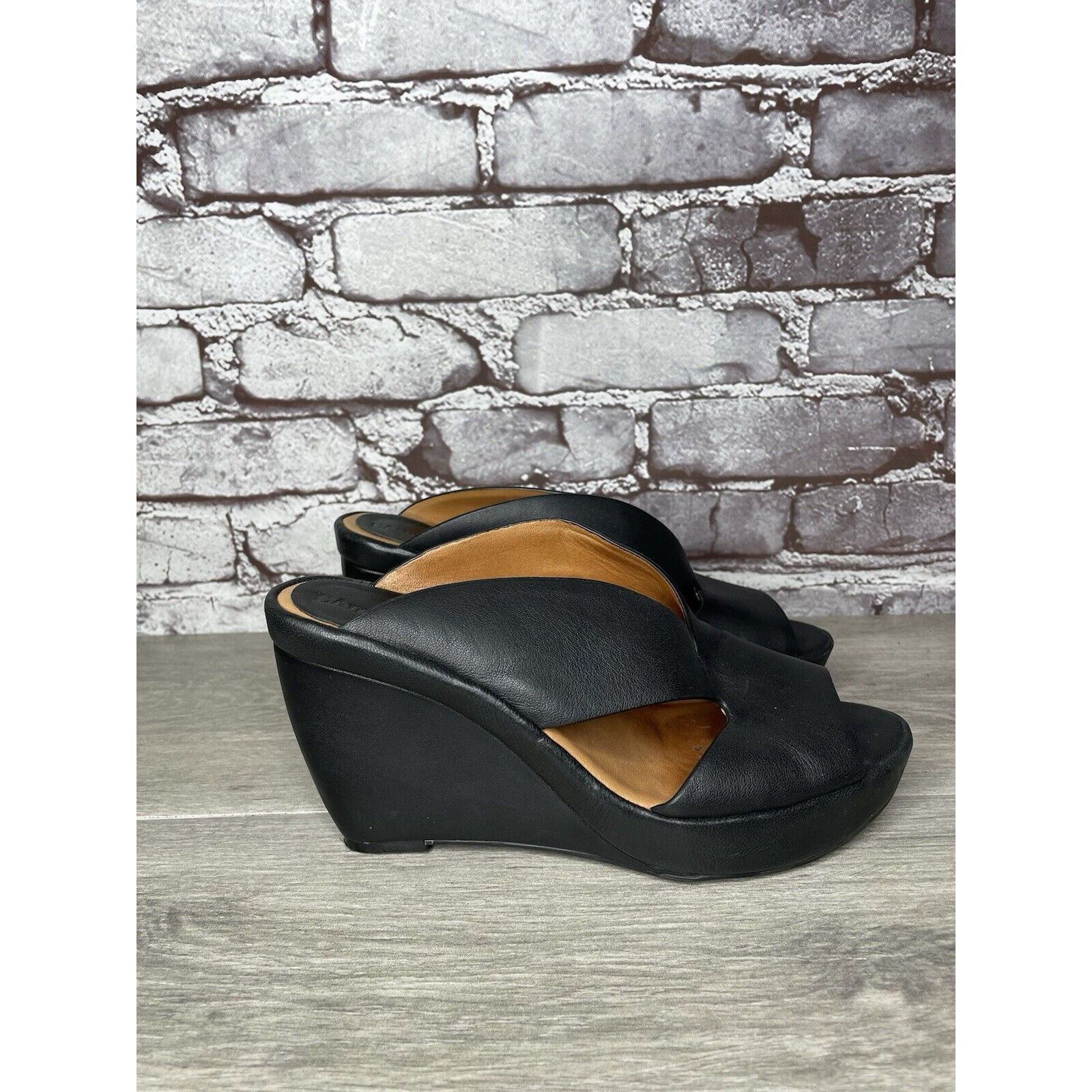 Other L'Amour Des Pieds Black Leather Strappy Wedge Open Toe Sanda Size US 7 / IT 37 - 19 Thumbnail