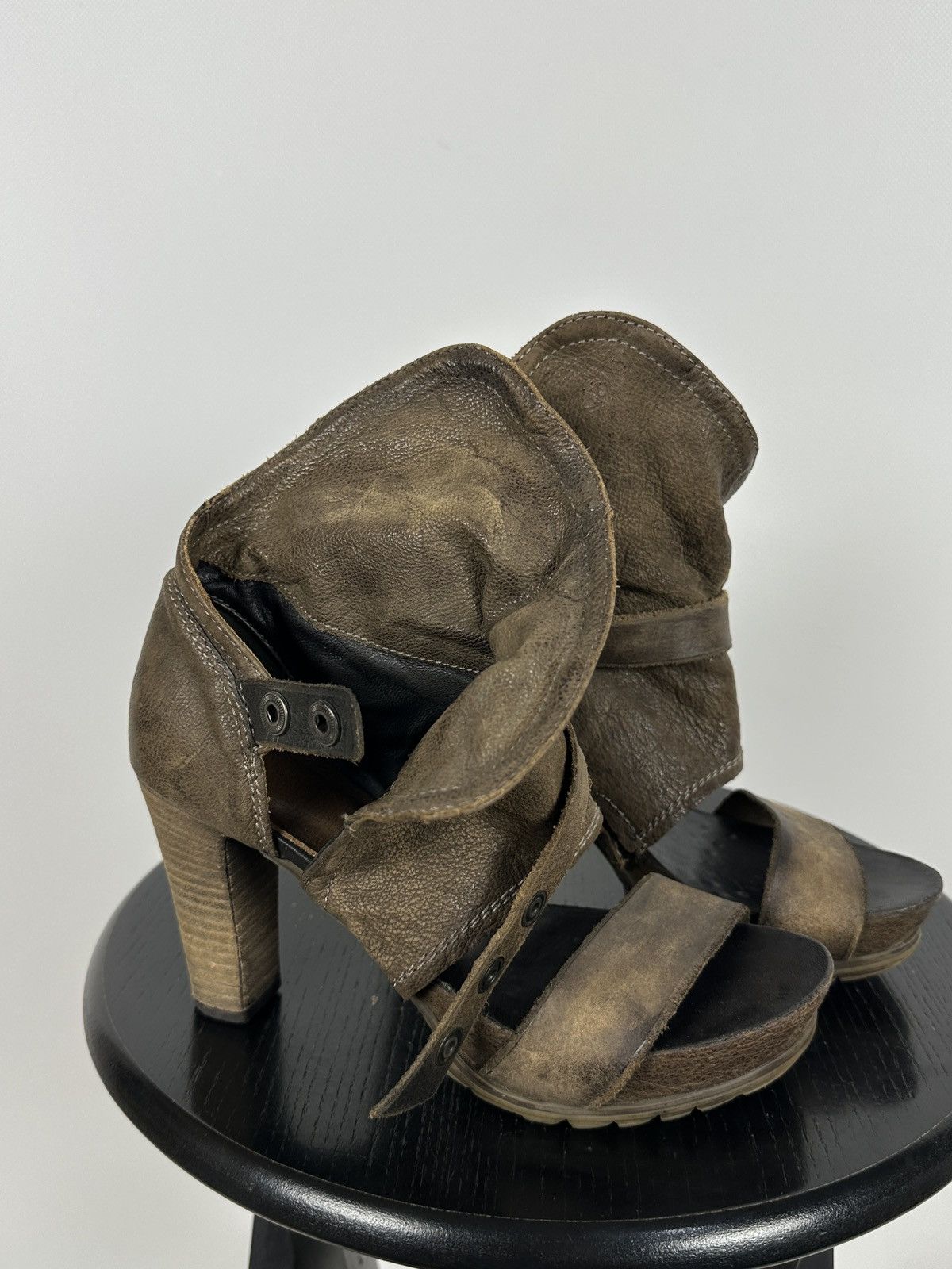 A.S.98 A.S.98 Airstep Brown Leather Ankle Strap Sandals Heels Size US 7 / IT 37 - 14 Thumbnail