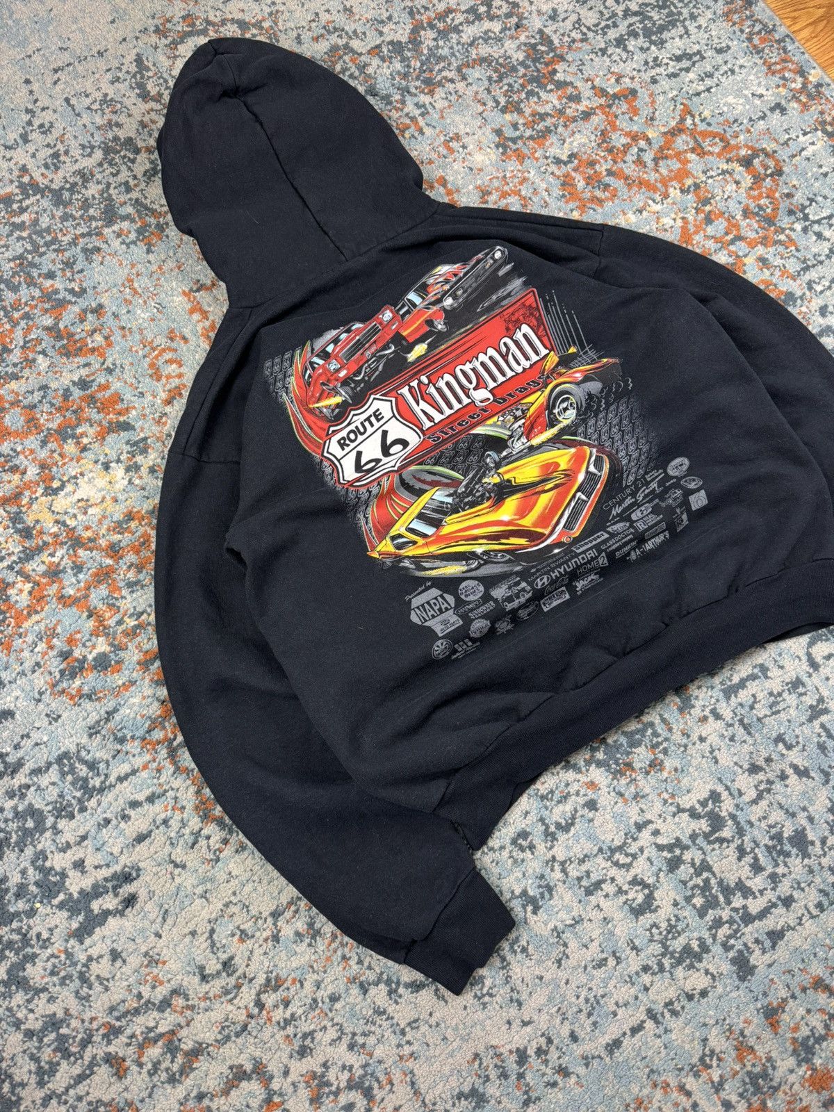 Vintage Vintage 90s Kingman street drags racing musclecar hoodie y2k Size US L / EU 52-54 / 3 - 3 Thumbnail